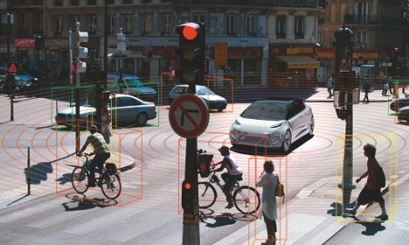 A crosswalk in Paris.