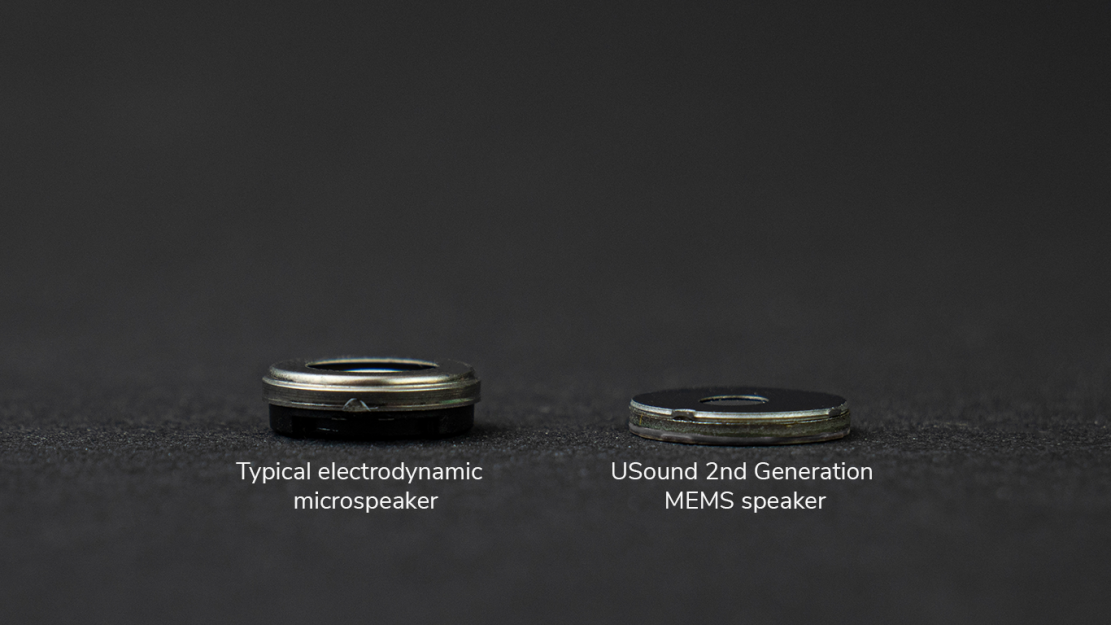 USound MEMS speaker - VS electrodynamic microspeaker